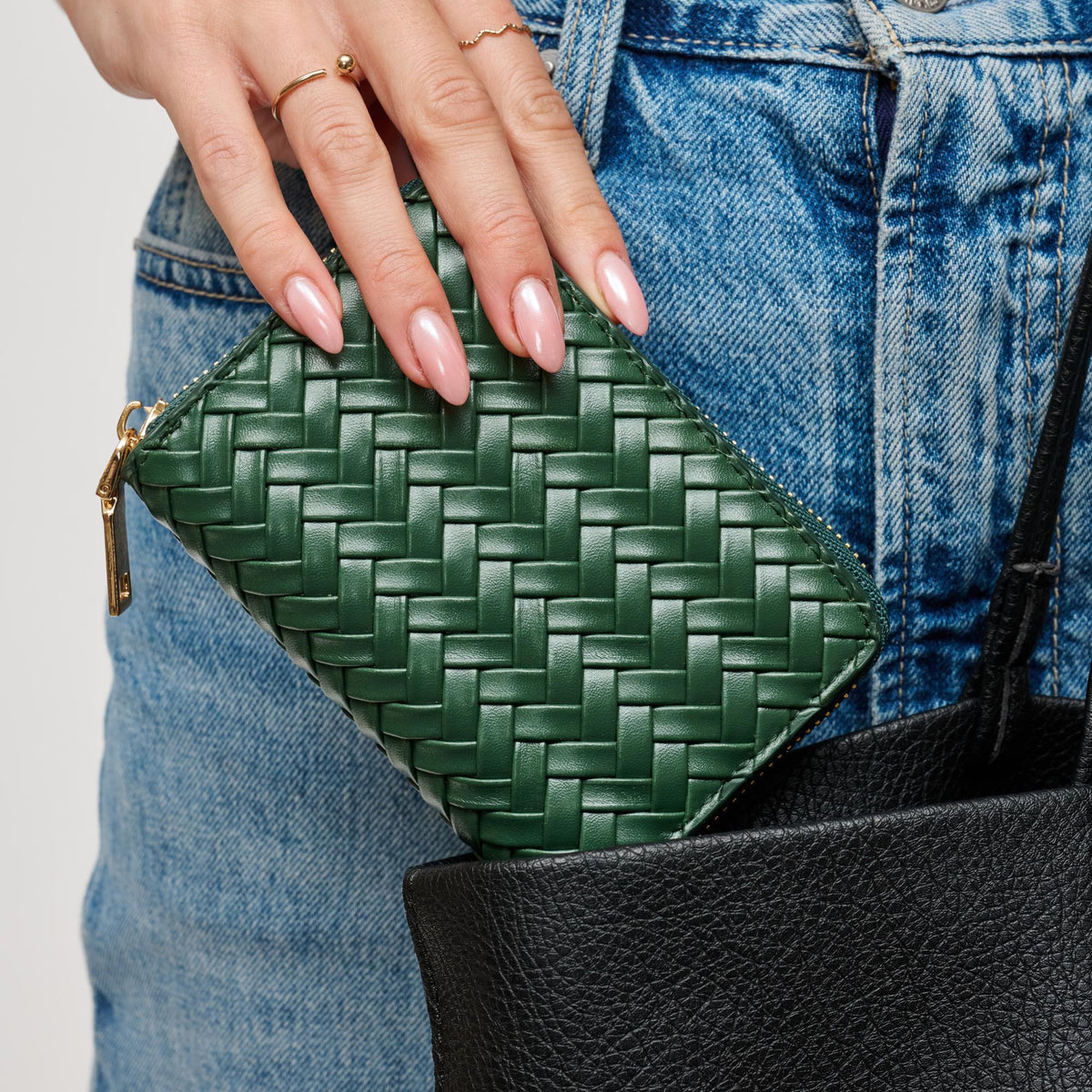 Woman wearing Emerald Urban Expressions Jocelyn Wallet 840611199041 View 2 | Emerald