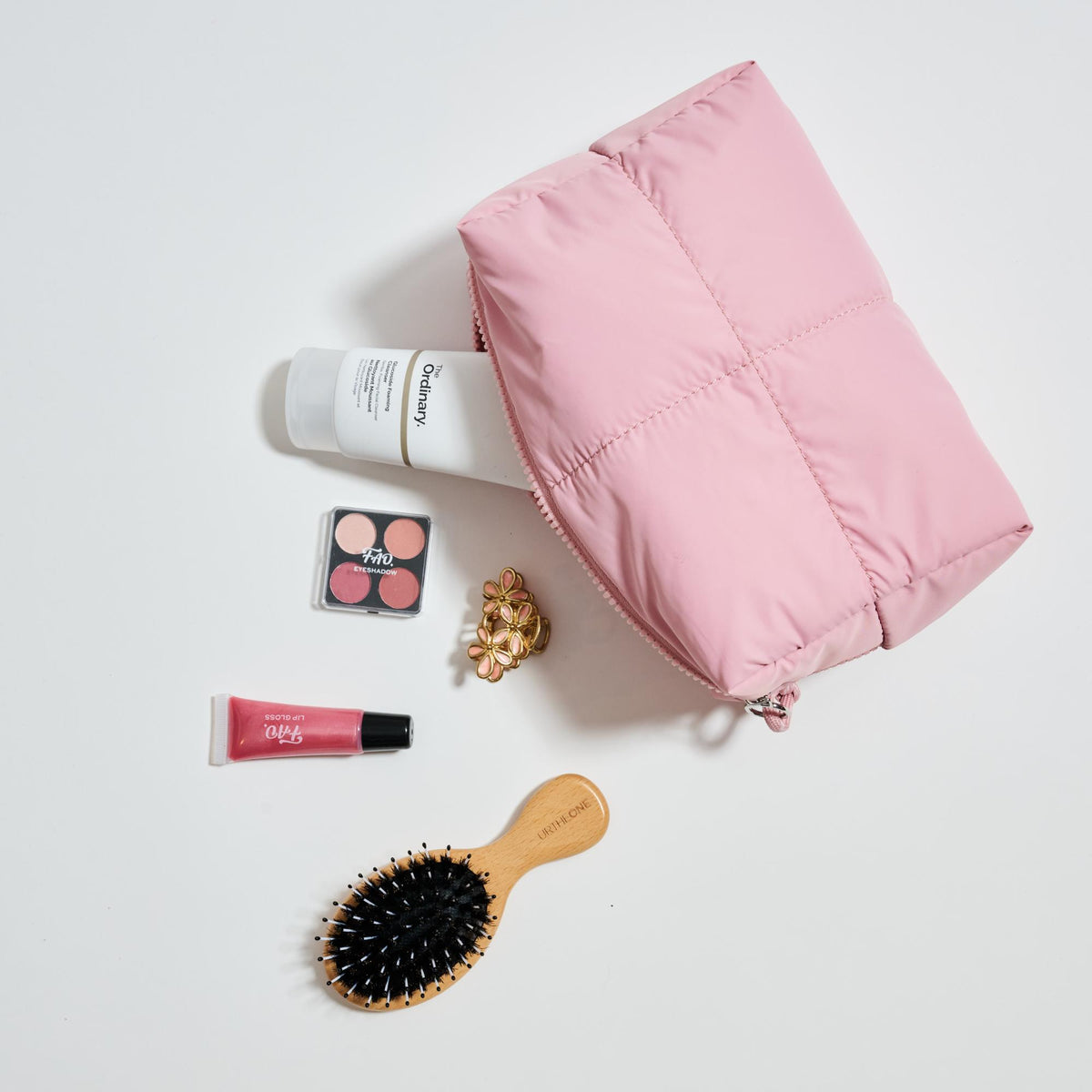 Woman wearing Rose Urban Essentials Daydreamer - Nylon Cosmetic & Travel Organizer Pouch 840611197658 View 1 | Rose