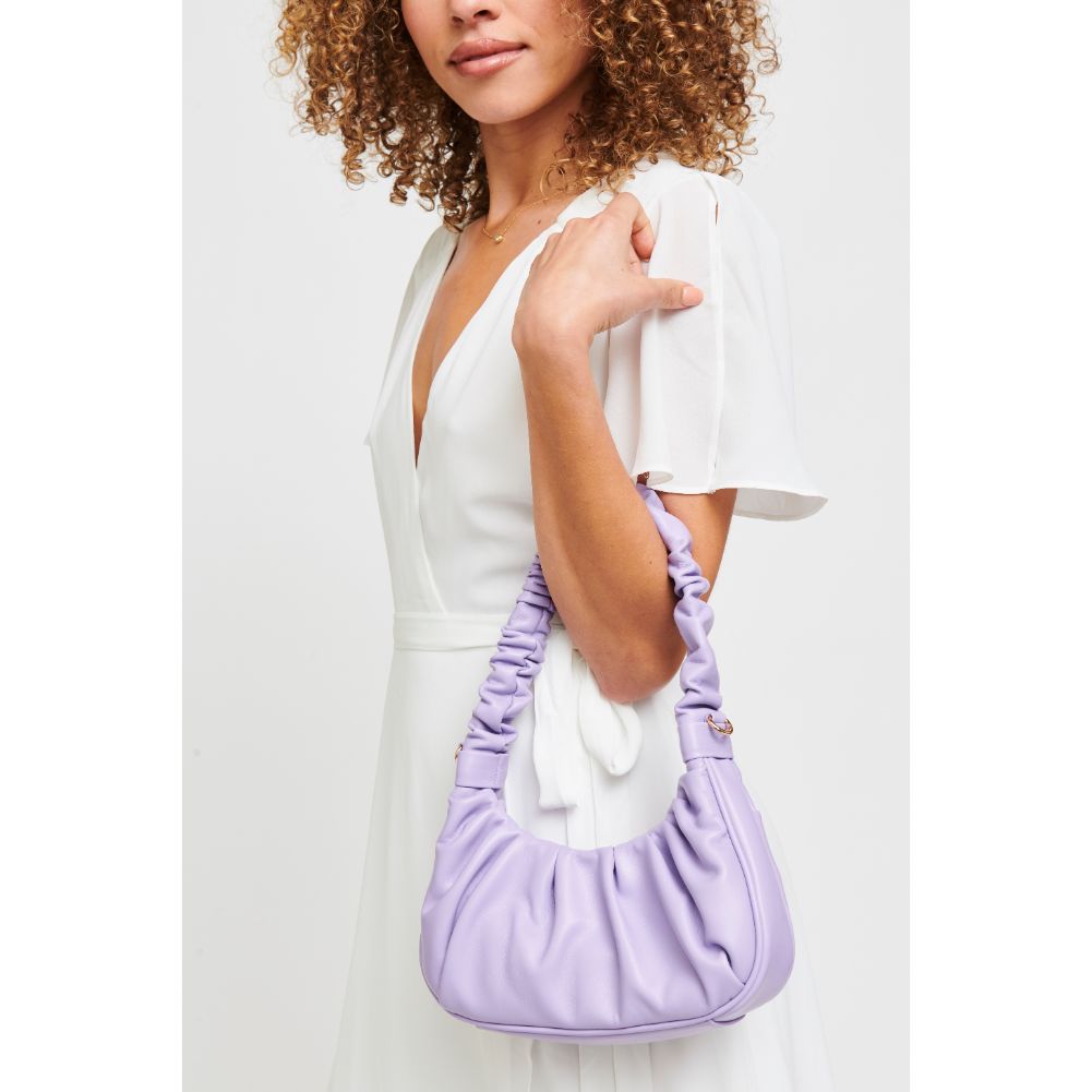 Woman wearing Lavender Urban Expressions Oliveta Shoulder Bag 840611179906 View 2 | Lavender