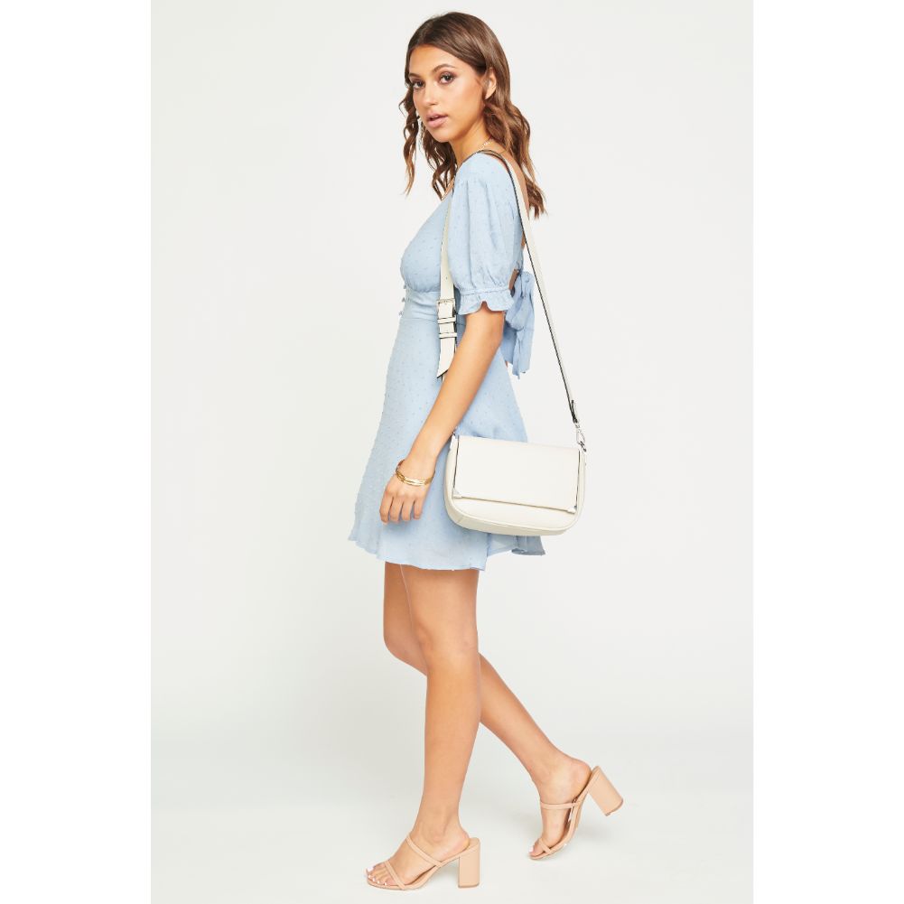 Woman wearing Cream Urban Expressions Langston Crossbody NA-840611161192 View 3 | Cream