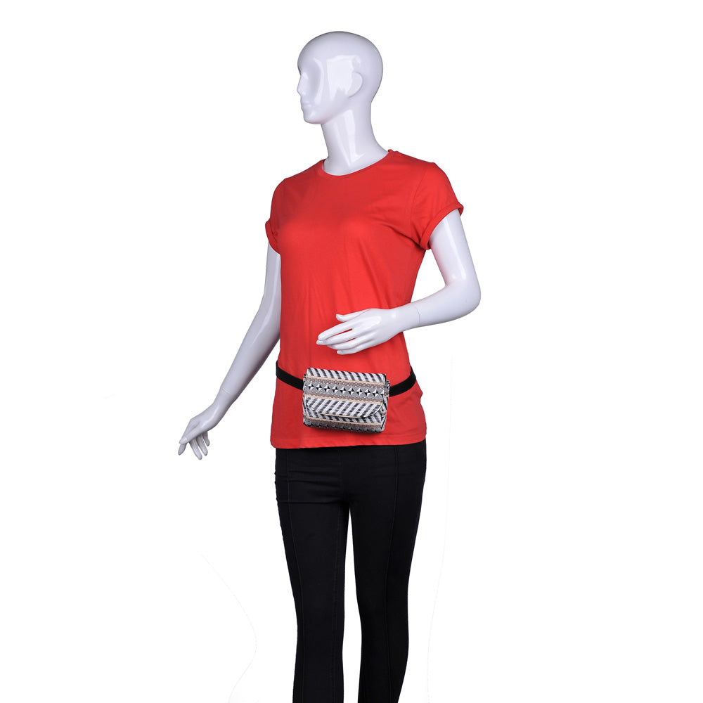 Product Image of Urban Expressions Capri Belt Bag 840611158680 View 5 | White Black