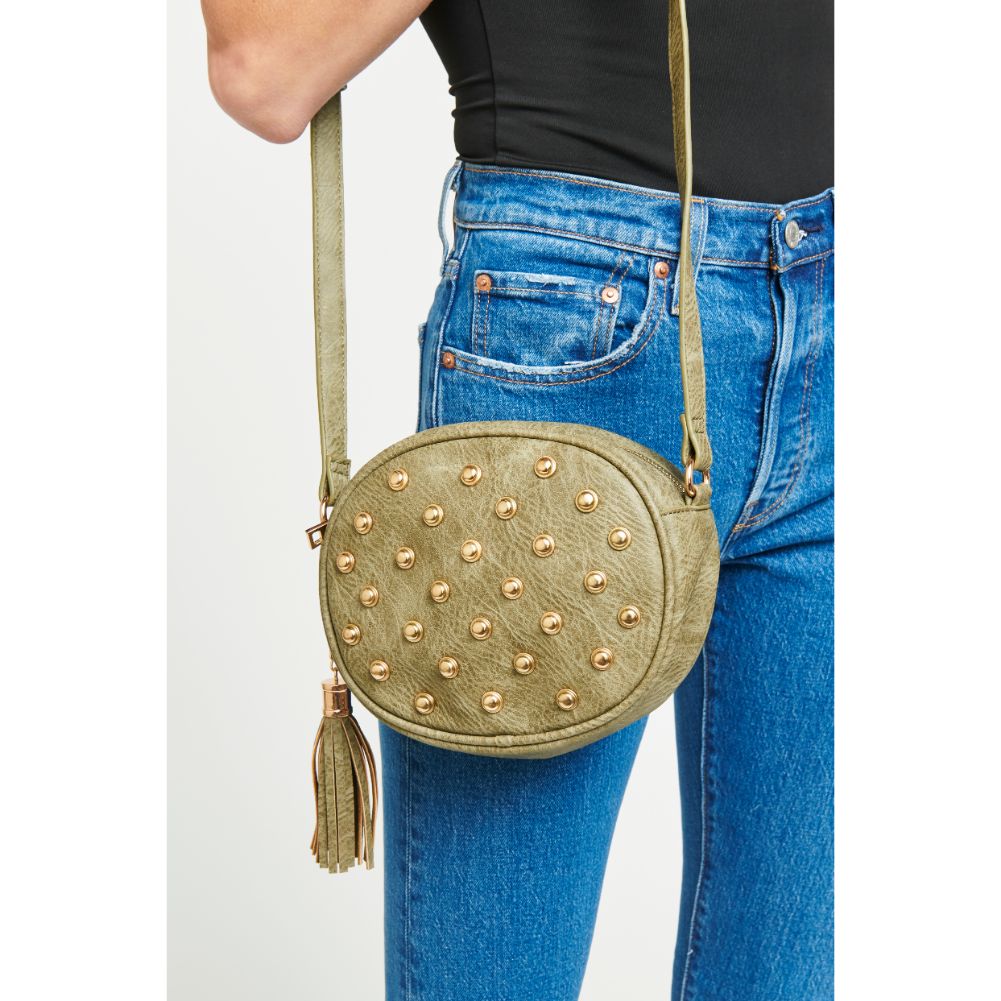 Woman wearing Olive Urban Expressions Delta Crossbody NA-840611133335 View 2 | Olive