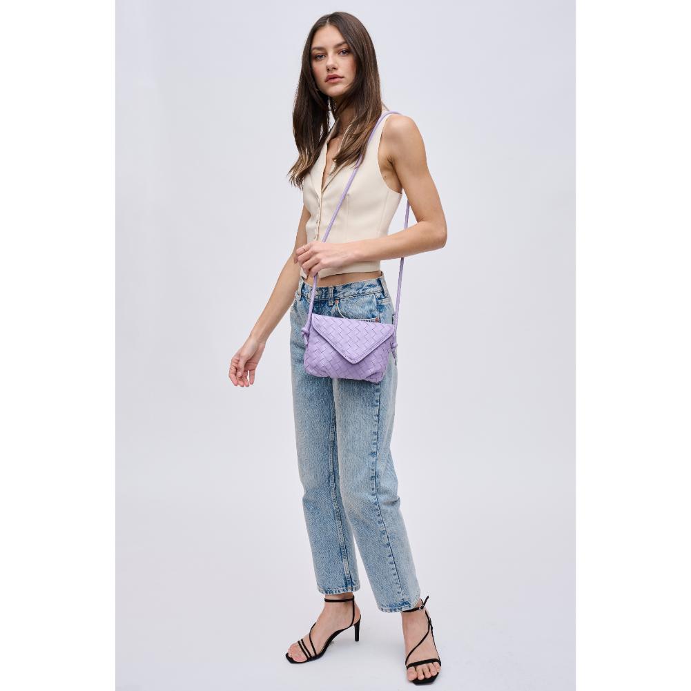 Woman wearing Lilac Urban Expressions Kylo Crossbody 840611124401 View 3 | Lilac