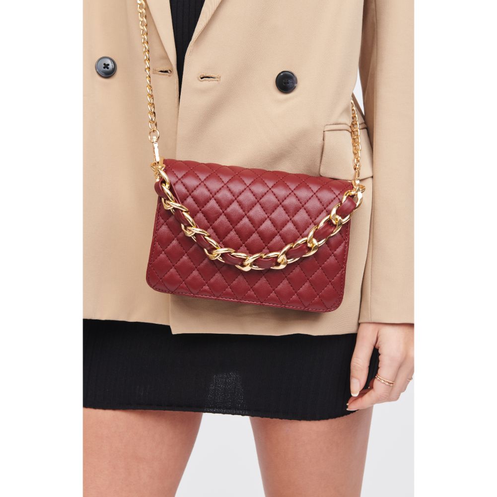 Woman wearing Merlot Urban Expressions Karolina Crossbody 818209017220 View 1 | Merlot