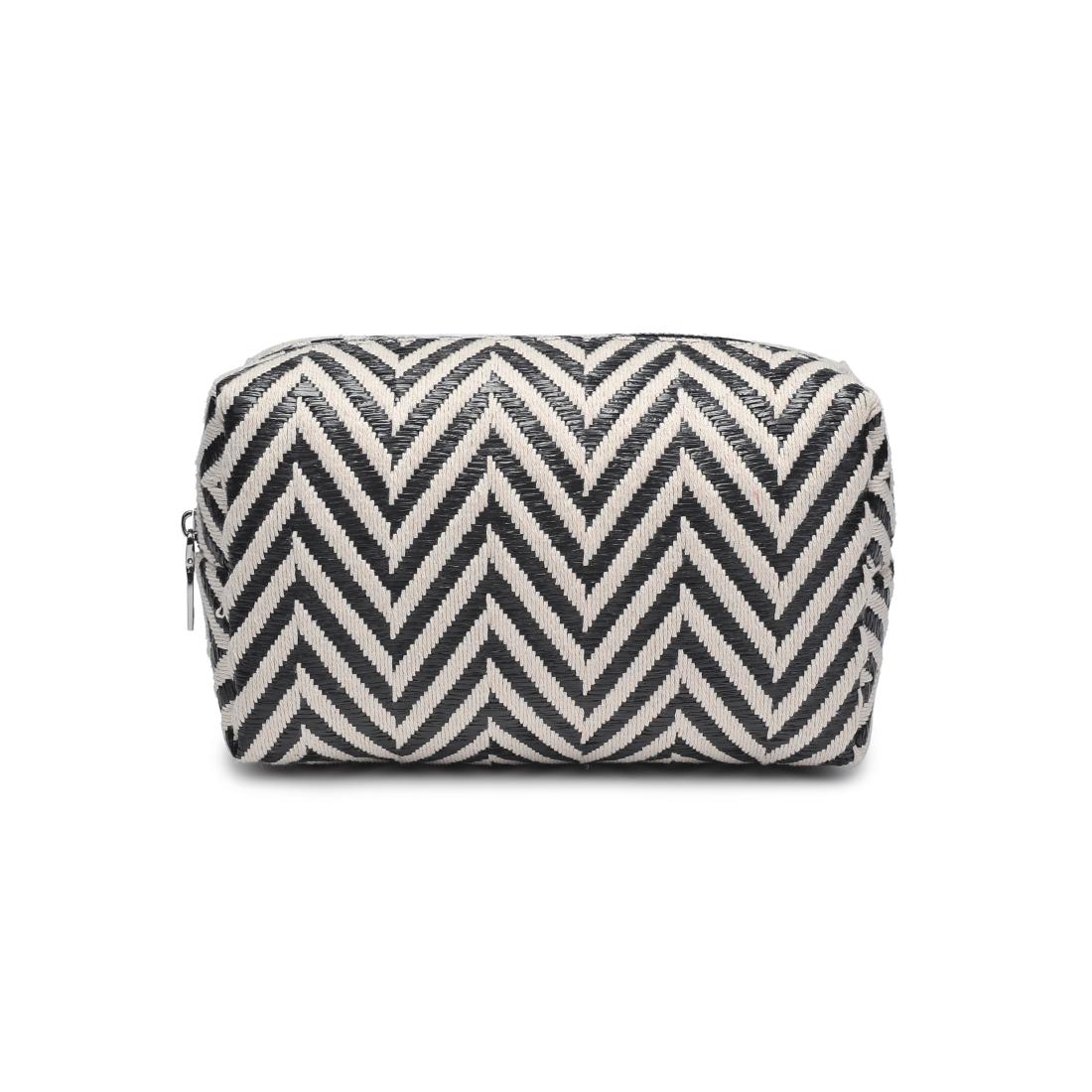 Urban Essentials Chevron Chic Cosmetic & Travel Organizer Pouch 840611152633 View 5 | Black White