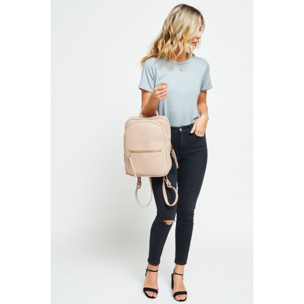 Woman wearing Almond Urban Expressions Mercer Backpack 840611178879 View 3 | Almond