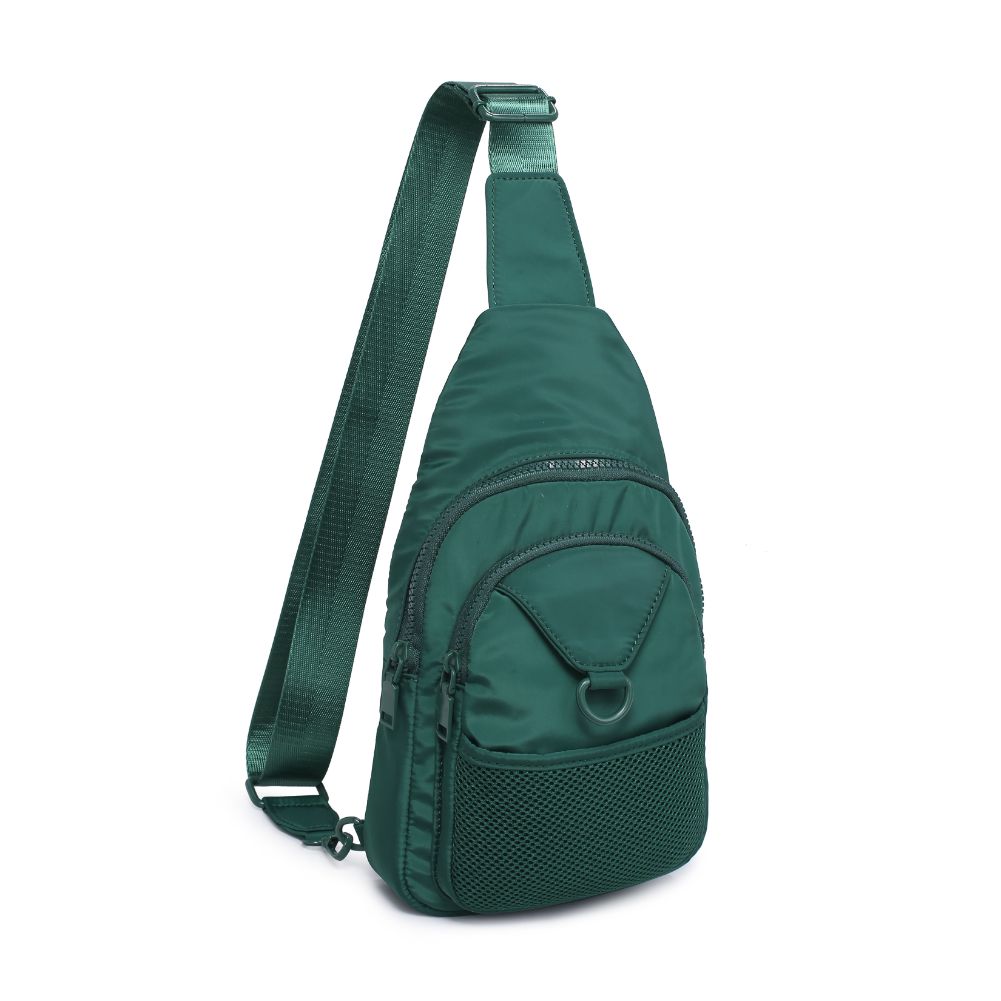 Woman wearing Forest Urban Expressions Walker - Nylon Sling Backpack 840611114372 View 6 | Forest