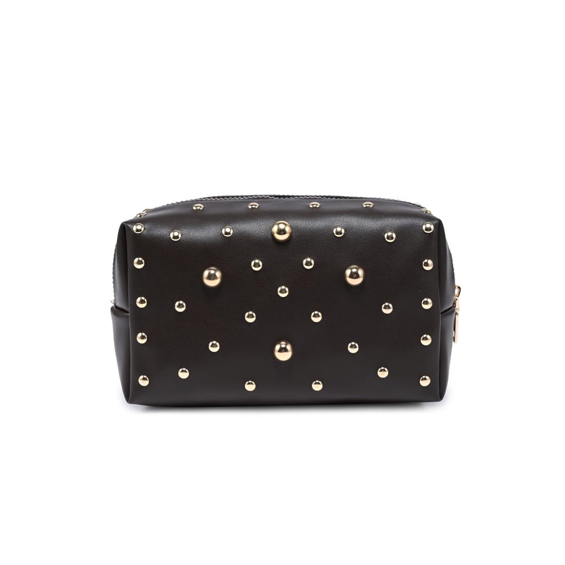 Urban Essentials Stud Society Cosmetic & Travel Organizer Pouch 840504210518 View 7 | Espresso