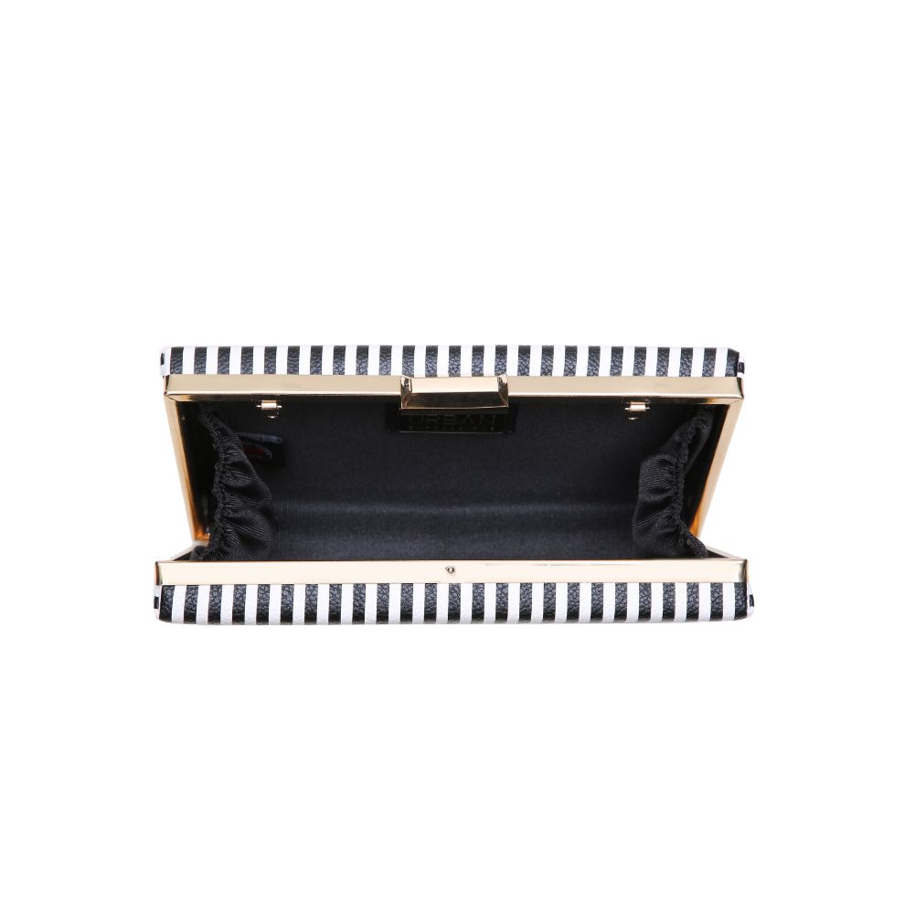 Product Image of Urban Expressions Malta Stripe Clutch NA-840611161055 View 4 | Black White