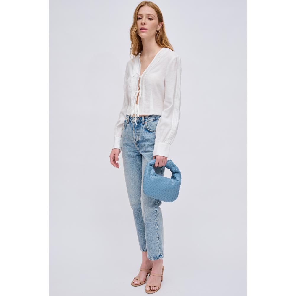 Woman wearing Denim Urban Expressions Tracy - Woven Clutch 840611121936 View 4 | Denim