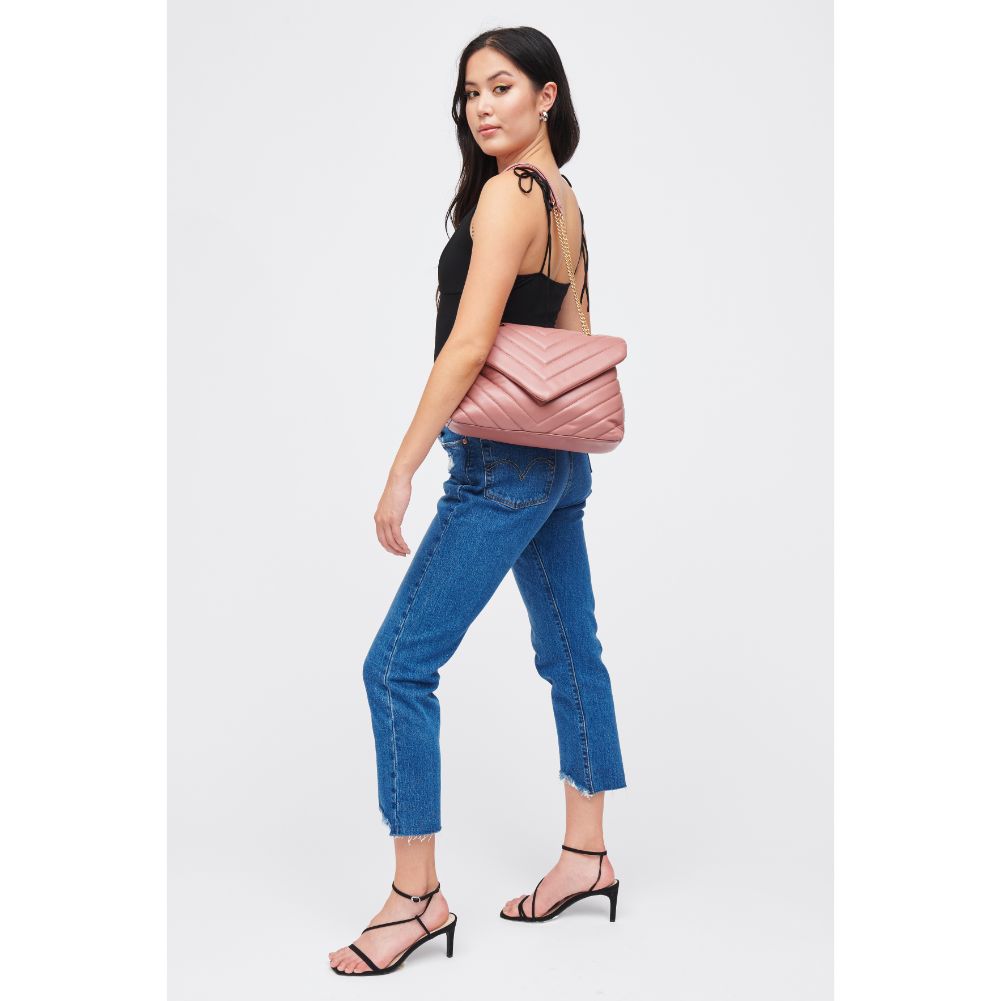 Woman wearing Mauve Urban Expressions Ivy Crossbody 840611185792 View 4 | Mauve