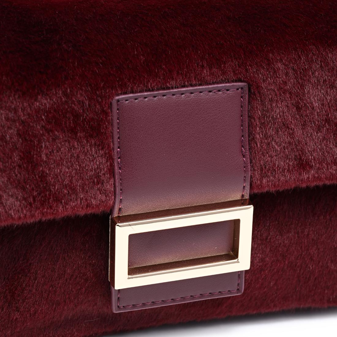 Urban Expressions Beverly - Faux Fur Crossbody 840504212482 View 8 | Burgundy