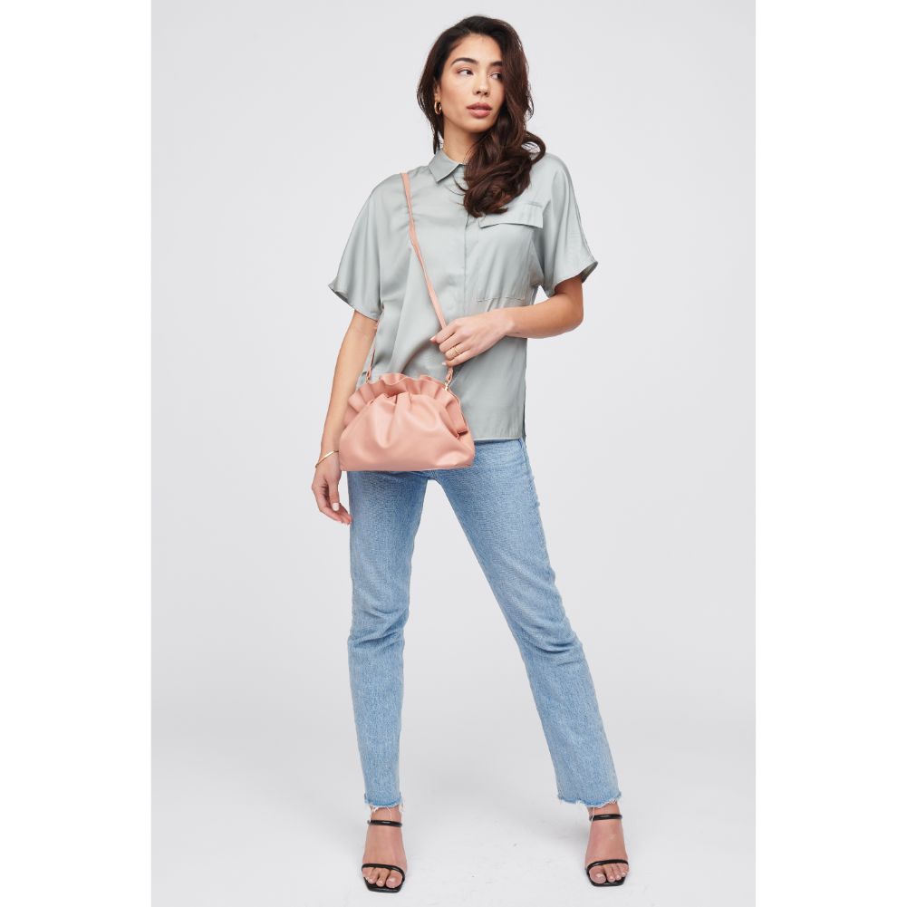 Woman wearing Peach Urban Expressions Petunia Crossbody 818209018920 View 3 | Peach