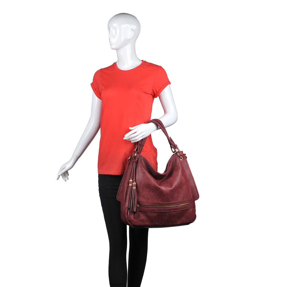 Product Image of Urban Expressions Finley Pebble Satchel NA-840611155283 View 5 | Wine