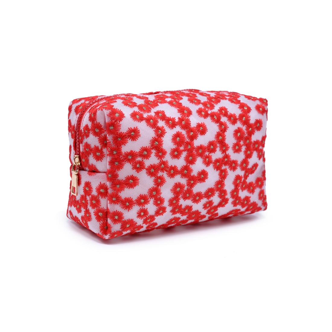 Urban Essentials Daisy Chain Cosmetic & Travel Organizer Pouch 840504207488 View 6 | Red