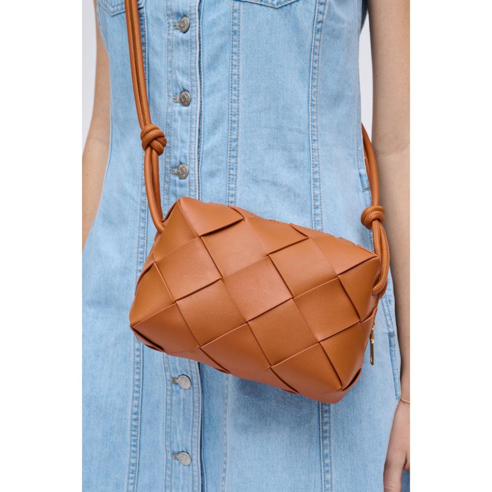 Woman wearing Tan Urban Expressions Kennedy Crossbody 840611126733 View 4 | Tan
