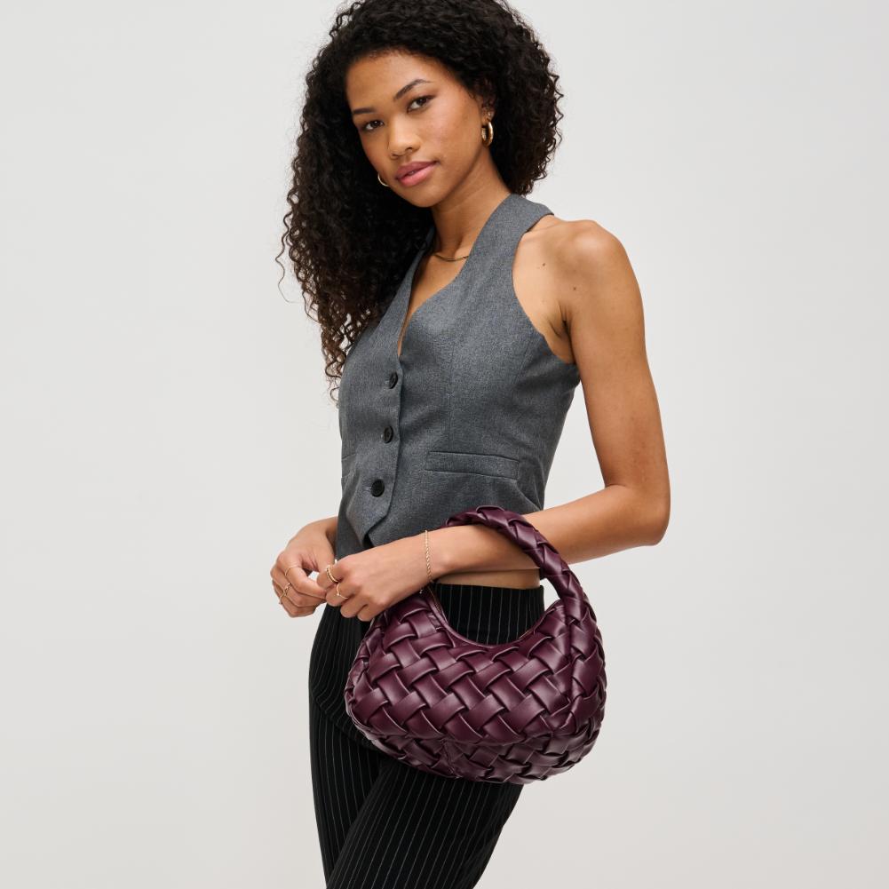 Woman wearing Wine Urban Expressions Noreen Clutch 840611193667 View 2 | Wine