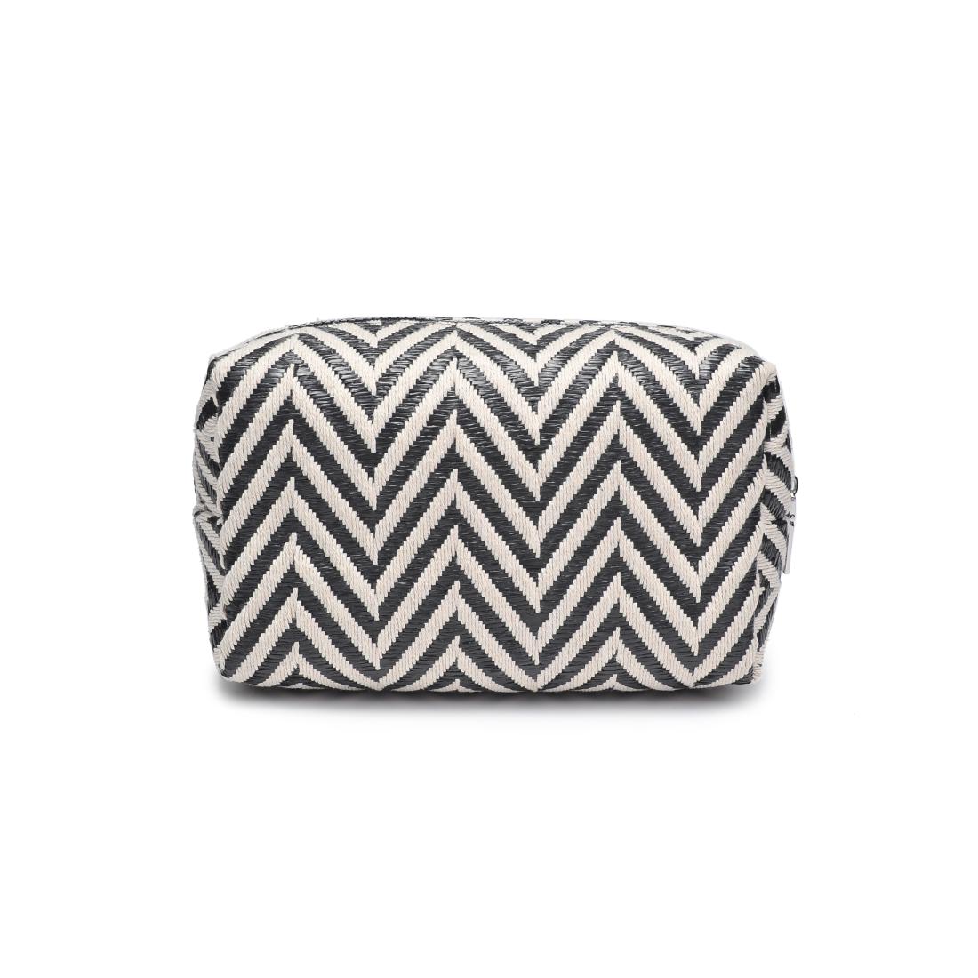 Urban Essentials Chevron Chic Cosmetic & Travel Organizer Pouch 840611152633 View 7 | Black White