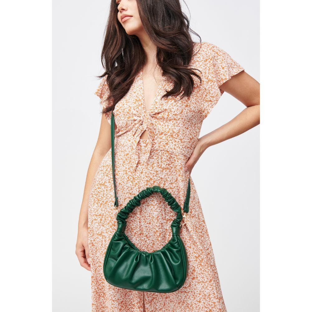 Woman wearing Hunter Green Urban Expressions Oliveta Shoulder Bag 840611183132 View 1 | Hunter Green