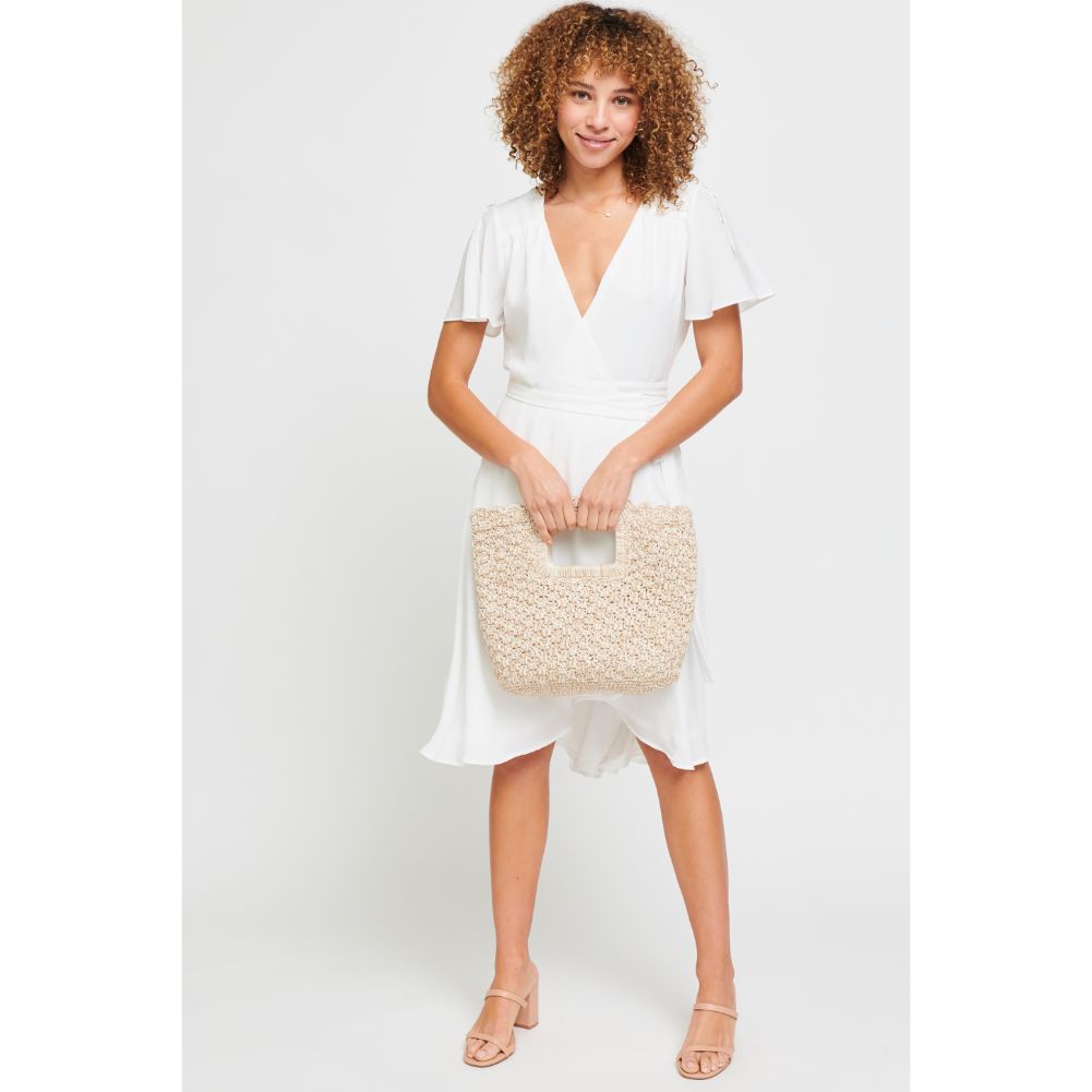 Woman wearing Oatmeal Urban Expressions Fiji Tote 840611182043 View 4 | Oatmeal
