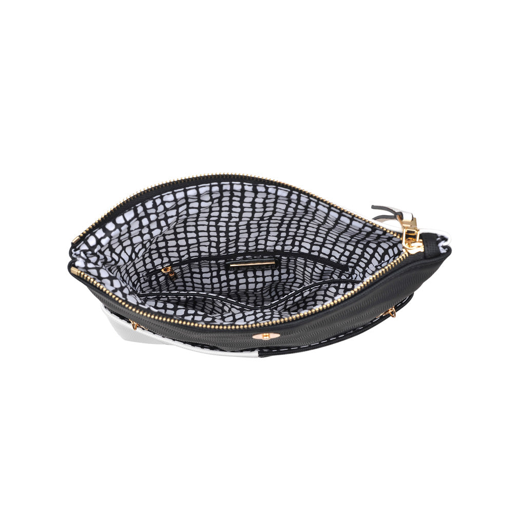 Woman wearing Black White Urban Expressions Soraya Clutch NA-840611146762 View 9 | Black White