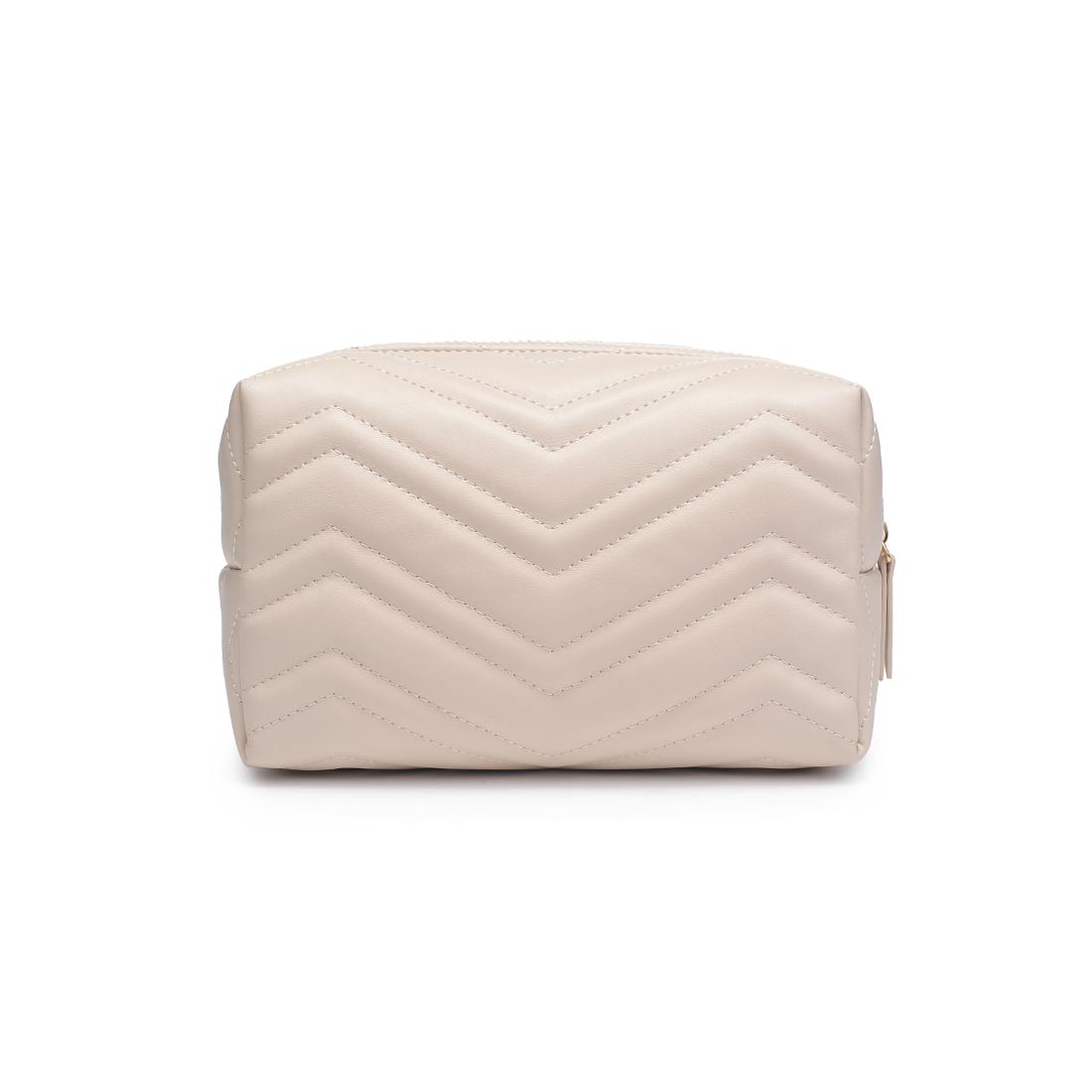 Urban Essentials Chic Stitch Cosmetic & Travel Organizer Pouch 840611197184 View 7 | Oatmilk