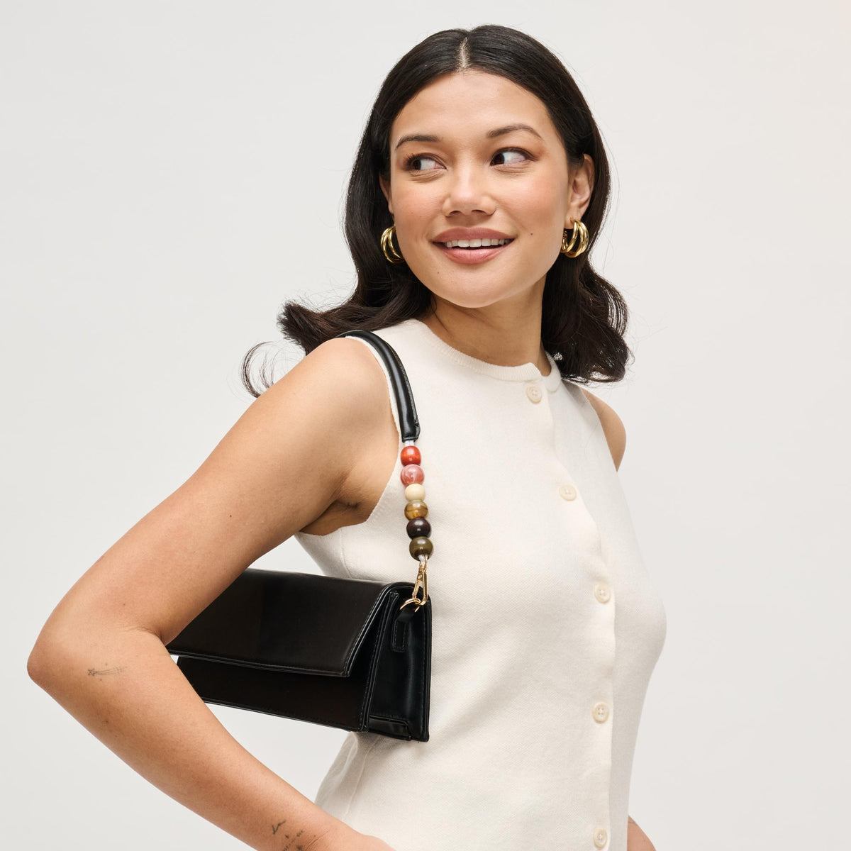 Woman wearing Black Urban Expressions Brooks Crossbody 840504206627 View 3 | Black