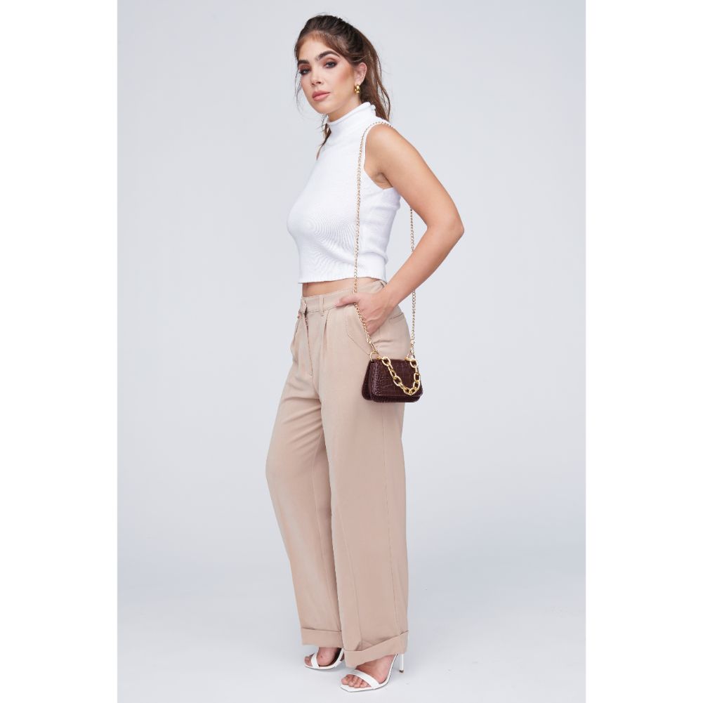 Woman wearing Chocolate Urban Expressions Alesha Mini Bag 818209011136 View 3 | Chocolate