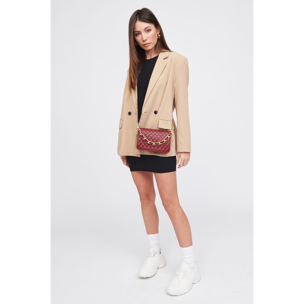 Woman wearing Merlot Urban Expressions Karolina Crossbody 818209017220 View 3 | Merlot