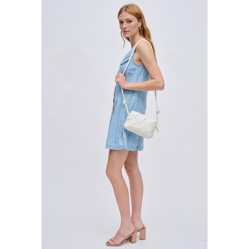 Woman wearing Ivory Urban Expressions Kennedy Crossbody 840611126726 View 3 | Ivory