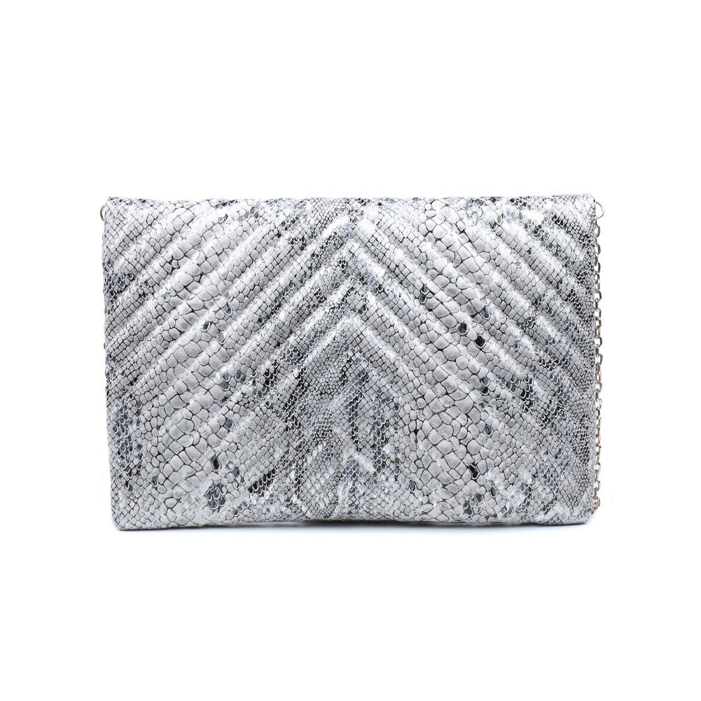 Product Image of Urban Expressions Victoria Snake Clutch NA-840611163714 View 3 | Silver