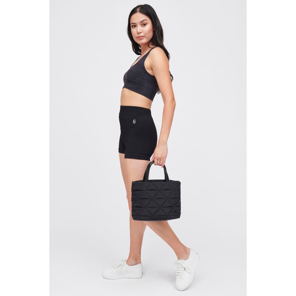 Woman wearing Black Urban Expressions Reid Tote 840611184283 View 4 | Black