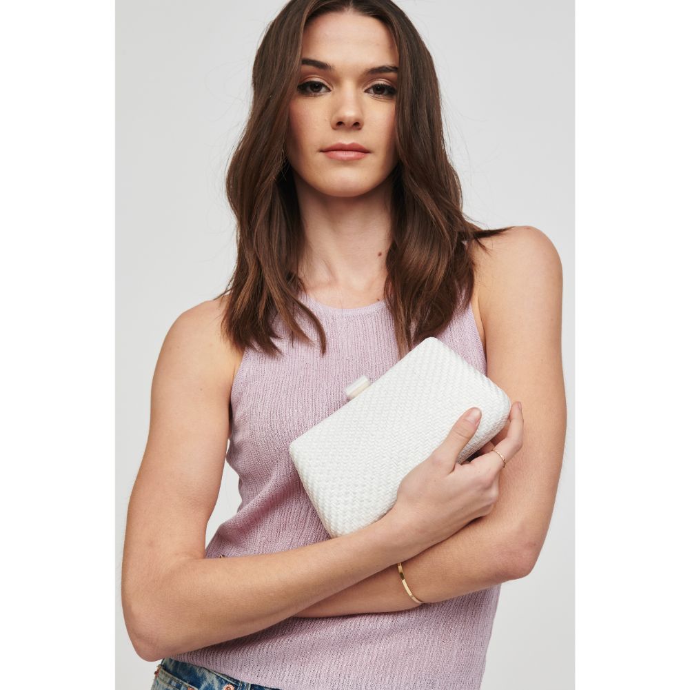 Woman wearing White Urban Expressions Winona Minaudiere 818209019071 View 4 | White