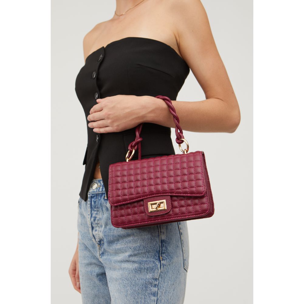 Woman wearing Wine Urban Expressions Zoe Crossbody 840611115409 View 1 | Wine