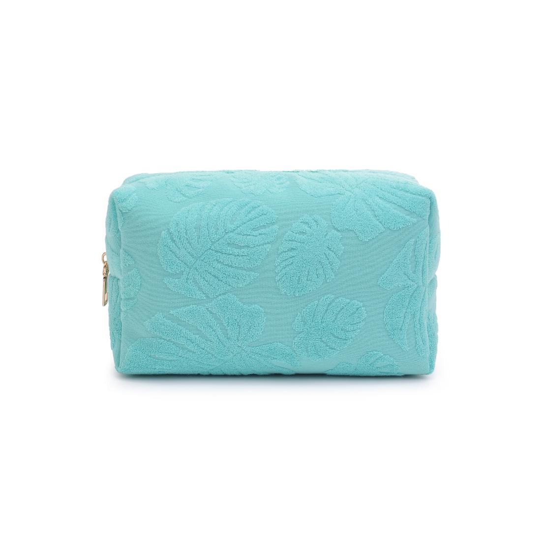 Urban Essentials Palm Breeze Cosmetic & Travel Organizer Pouch 840611195319 View 5 | Seafoam