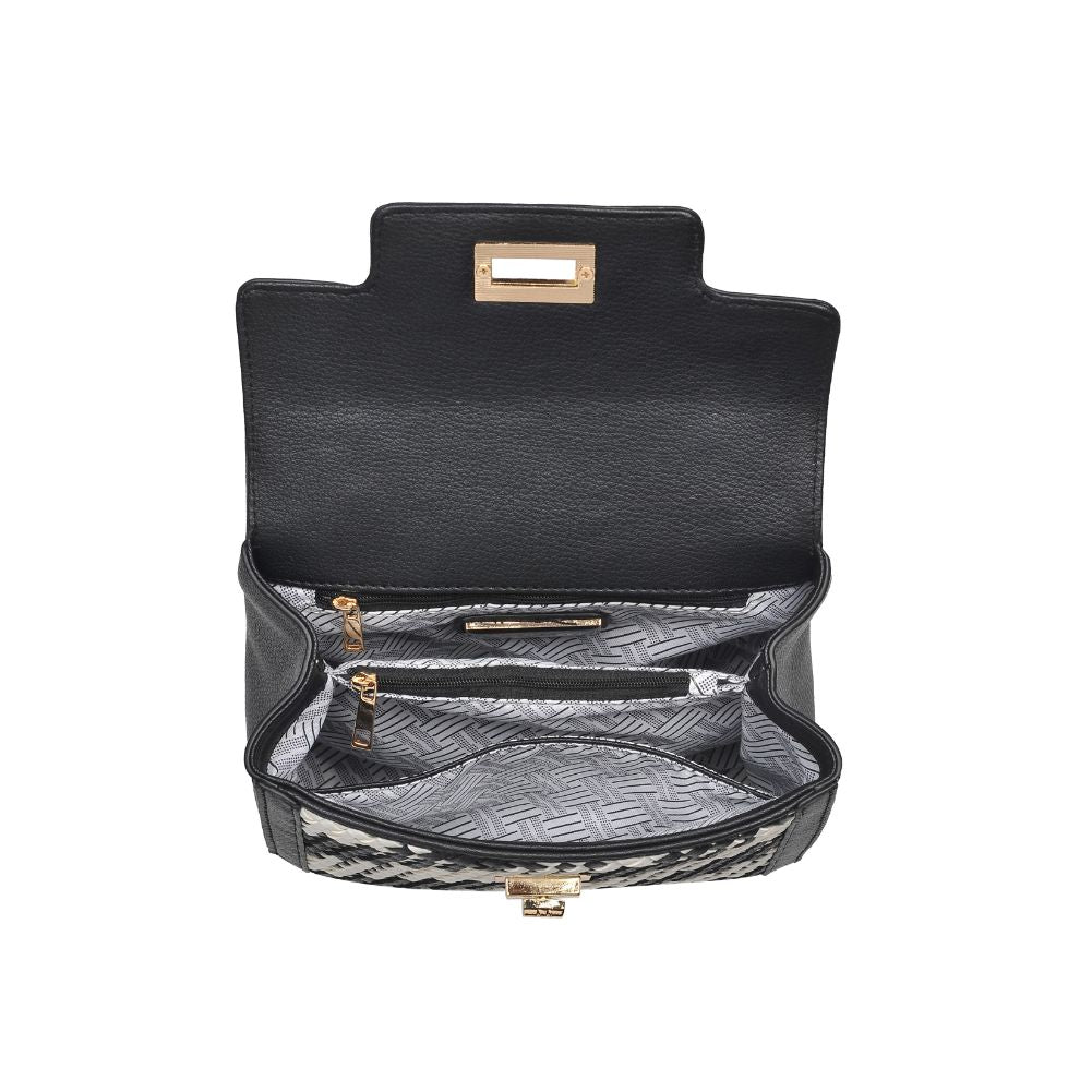 Woman wearing Black White Urban Expressions Marcia Crossbody 840611170378 View 9 | Black White