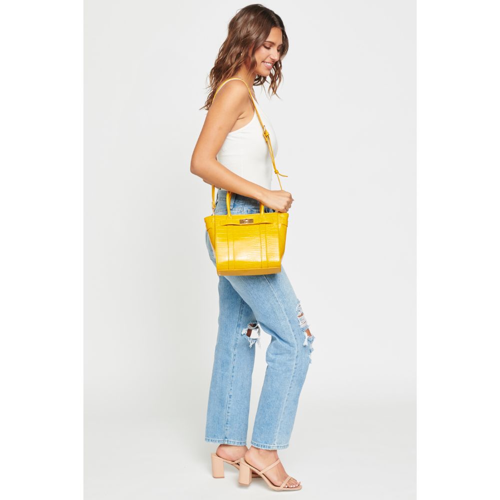 Woman wearing Sunflower Urban Expressions Jayden Satchel 840611172952 View 1 | Sunflower