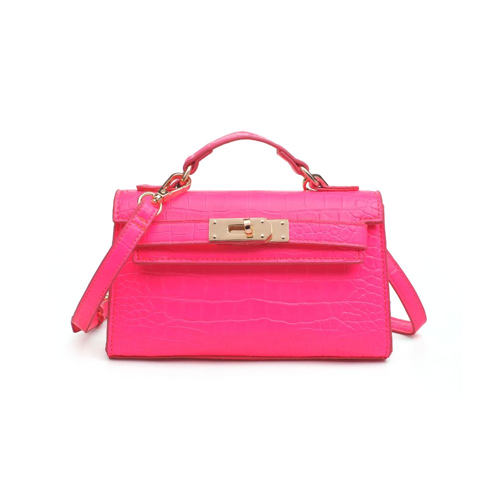 Product Image of Urban Expressions Georgina Croc Crossbody 840611171931 View 5 | Neon Pink