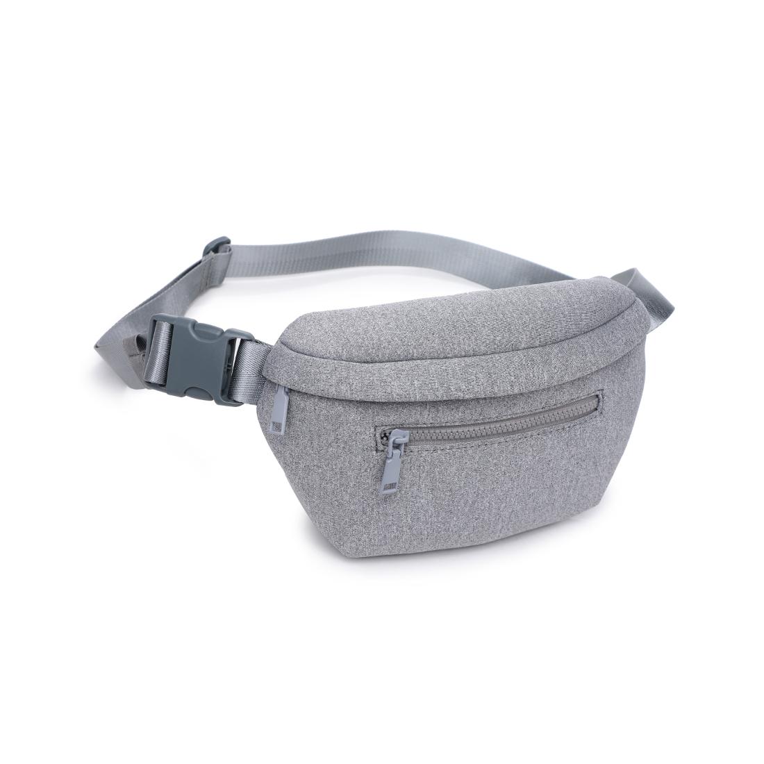 Woman wearing Heather Grey Urban Expressions Celestine Belt Bag 840504200212 View 6 | Heather Grey