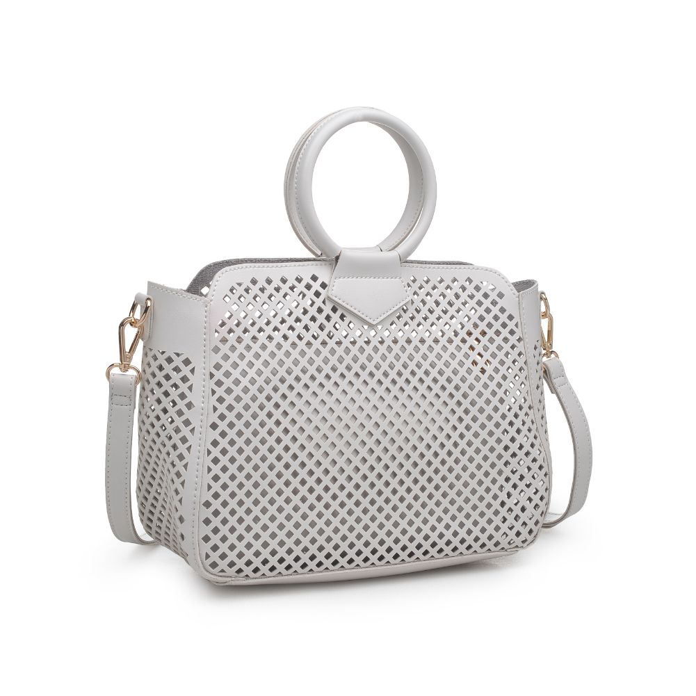 Woman wearing White Urban Expressions Jaclyn Satchel 840611169631 View 6 | White