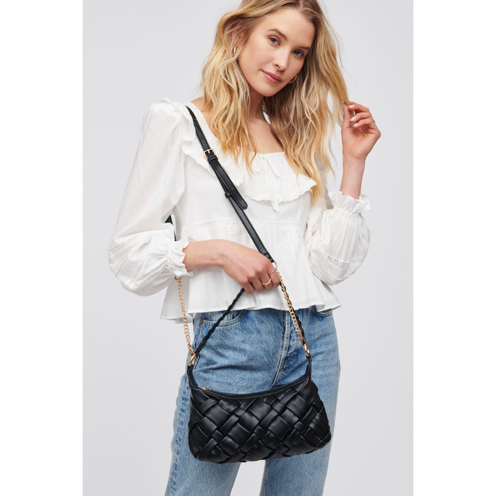 Woman wearing Black Urban Expressions Paulette Baguette 818209016421 View 2 | Black
