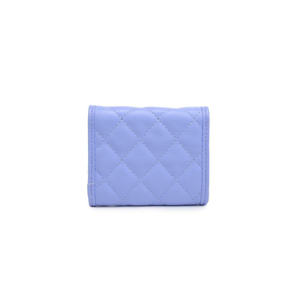 Woman wearing Periwinkle Urban Expressions Shantel - Quilted Wallet 840611118974 View 7 | Periwinkle