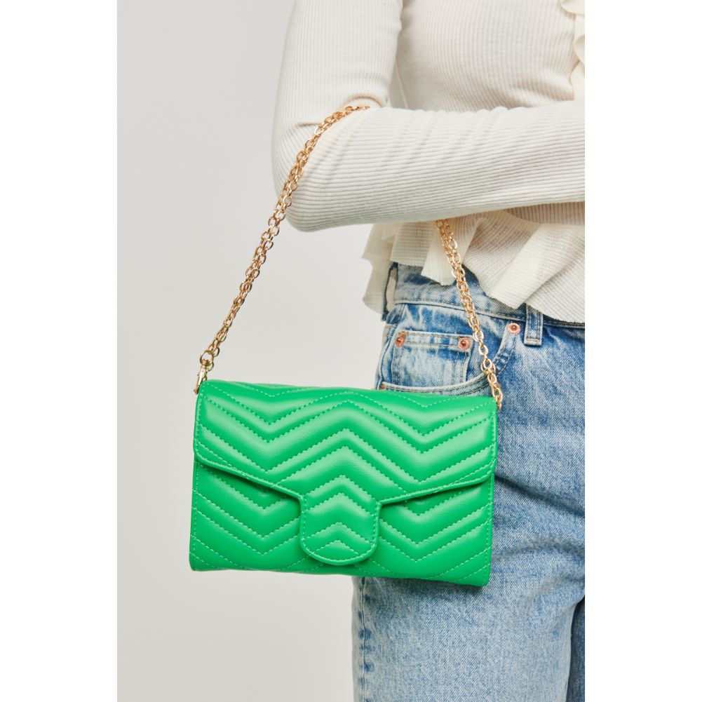 Woman wearing Pistachio Urban Expressions Gabriella Crossbody 840611110244 View 1 | Pistachio