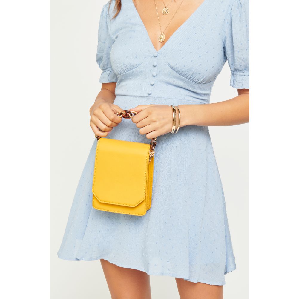 Woman wearing Lemon Urban Expressions Bobbie Crossbody 840611169969 View 3 | Lemon