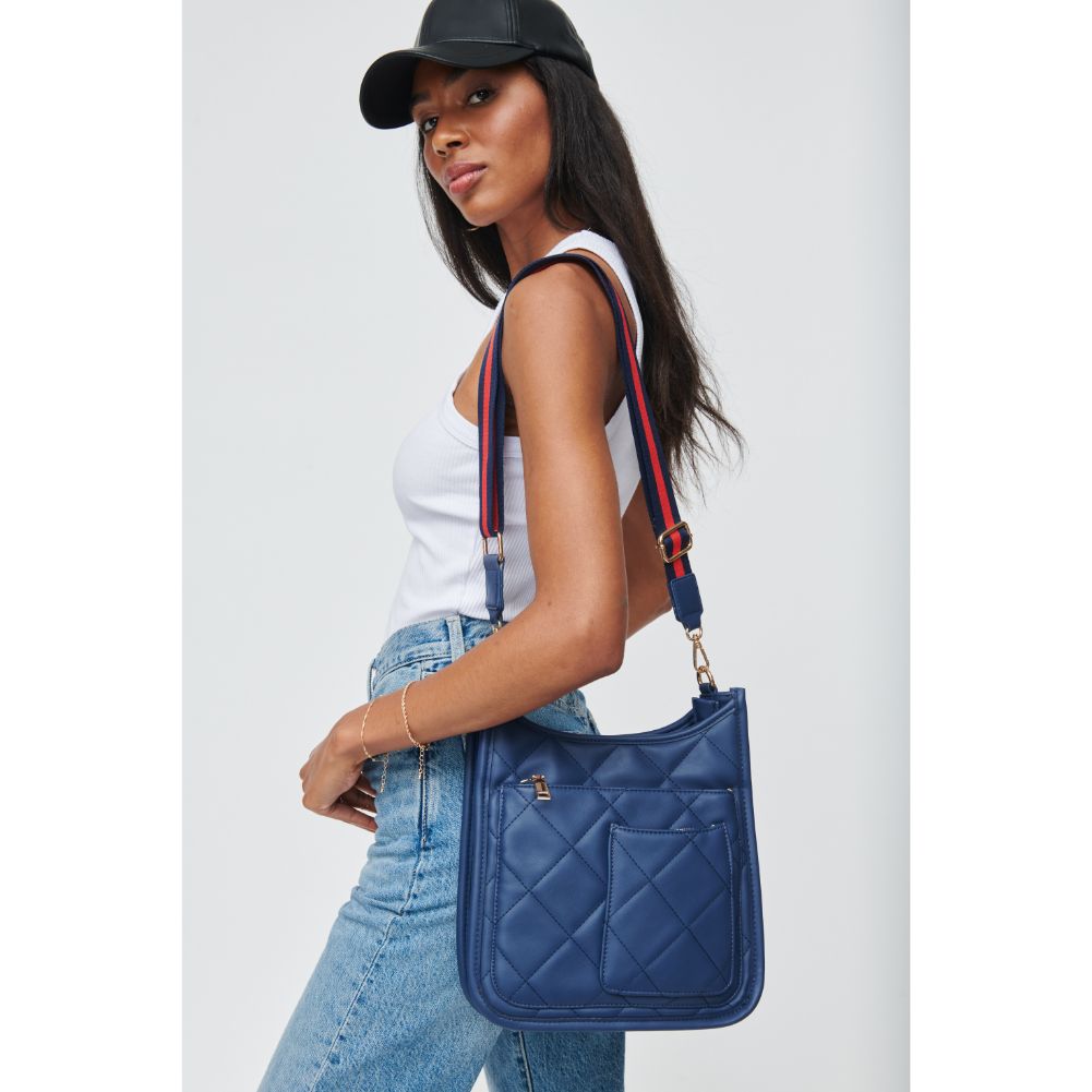 Woman wearing Midnight Urban Expressions Harlie Crossbody 840611105097 View 1 | Midnight