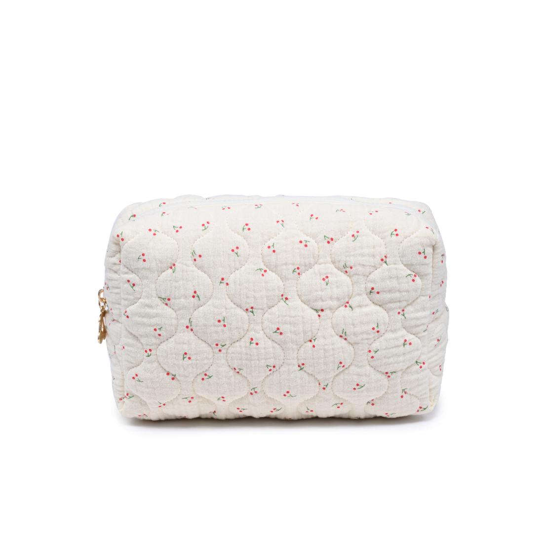 Urban Essentials Quilted Keeper Cosmetic & Travel Organizer Pouch 840611195449 View 5 | Cherry