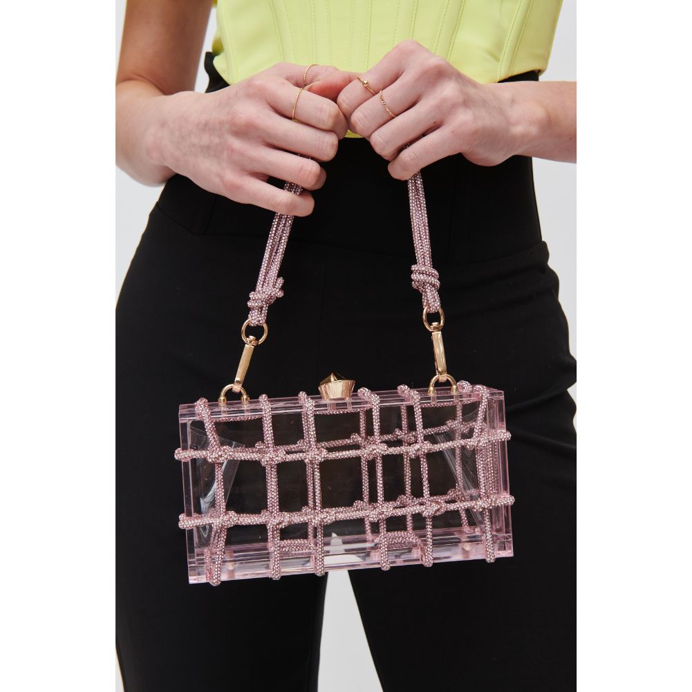Woman wearing Pink Urban Expressions Ziggy Evening Bag 840611106537 View 4 | Pink