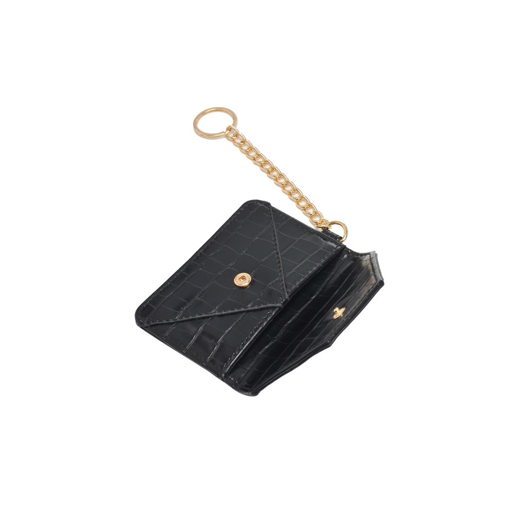 Woman wearing Black Urban Expressions Gia - Croco Card Holder 840611181794 View 9 | Black