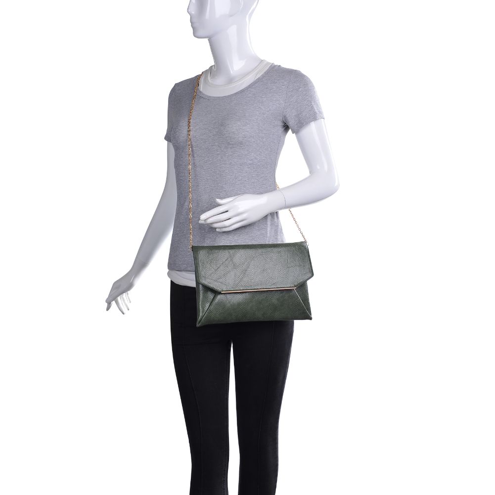 Product Image of Urban Expressions Lena Lizard Clutch 840611174123 View 5 | Forest