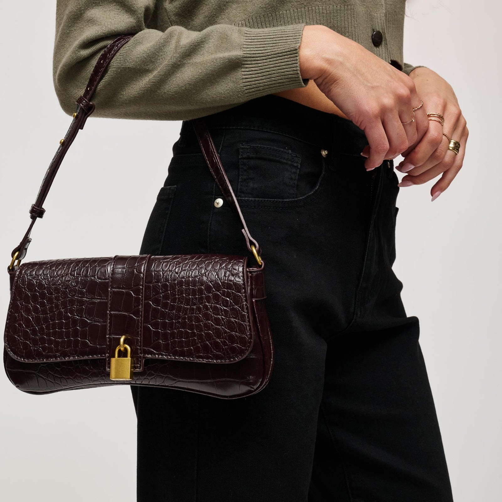 Woman wearing Black Urban Expressions Marsilee Shoulder Bag 840504212246 View 1 | Black